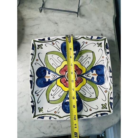 Vintage International Silver Serving Plate Platter Hand Painted Silverplated - Picture 9 of 12